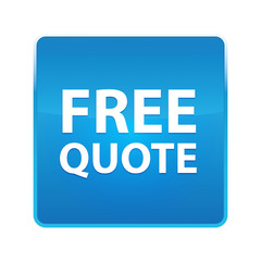 Free Quote shiny blue square button