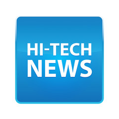 Hi-tech News shiny blue square button