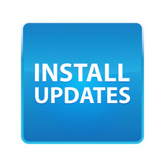 Install Updates shiny blue square button