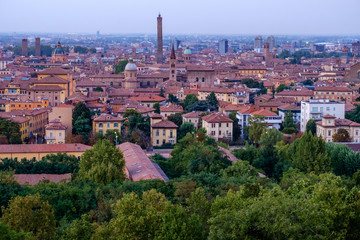 Fototapeta premium Bologna cityscape by dusk. Italy