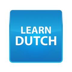 Learn Dutch shiny blue square button