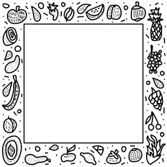 Fruit vector concept in doodle style.