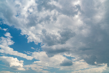 White clouds against the blue sky