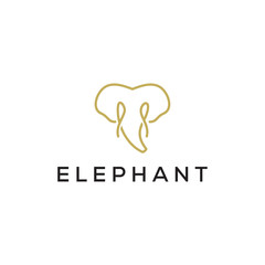 elephant line vrctor logo design