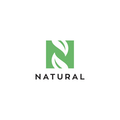 N letter for natural vector logo design