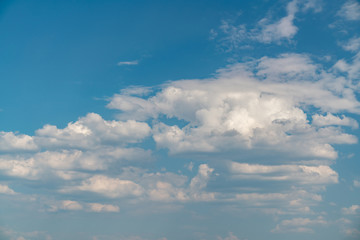White clouds against the blue sky