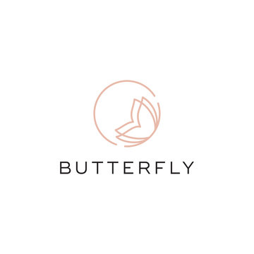 butterfly line logo design