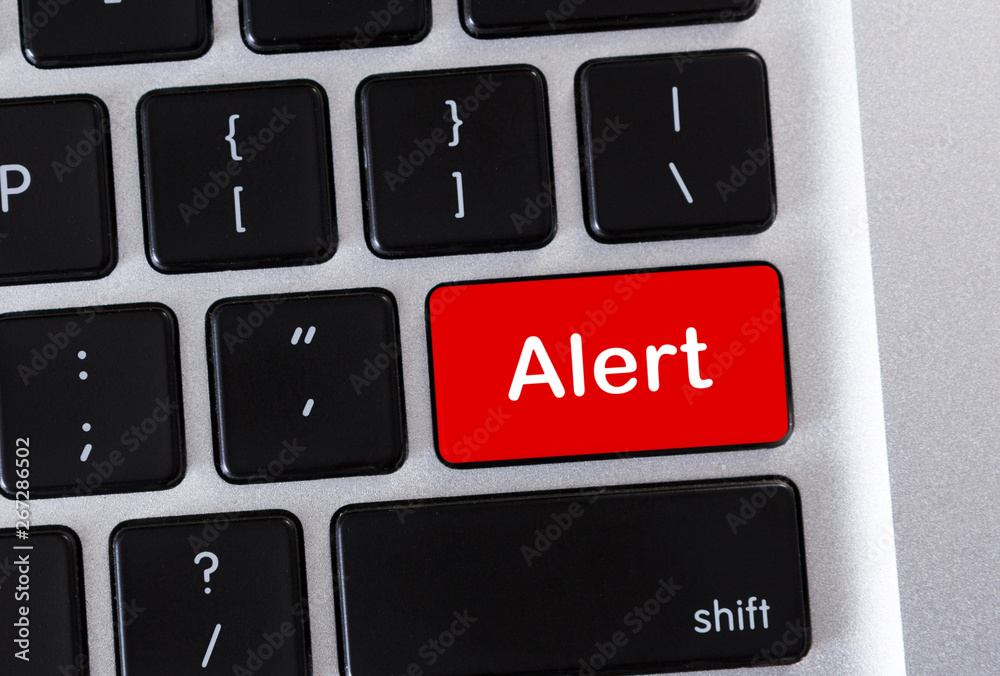 Leinwandbilder alert word on red computer keyboard button