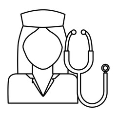 nurse professional with stethoscope character