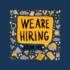 We are hiring quote. Vector illustration.