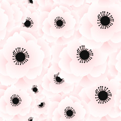 Seamless pattern with  poppy