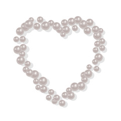 heart-shaped frame from a scattering of pearls, can be used for your photos or for the decoration of greeting cards, Vector EPS 10 illustration