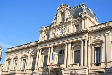 Fototapeta na wymiar Courthouse Of Montpellier, city in southern France and capital of the Herault department
