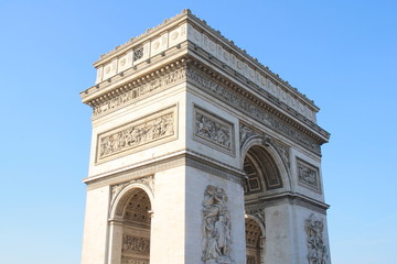 Fototapeta na wymiar Triumphal Arch, one of the most famous monuments in Paris, France