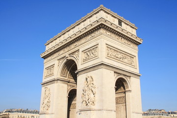 Fototapeta na wymiar Triumphal Arch, one of the most famous monuments in Paris, France