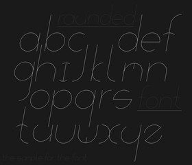 Decorative slanted font. Set of letters.