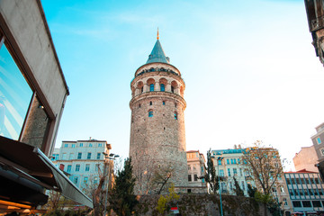 Fototapeta na wymiar Galata Tower in istanbul City of Turkey. View of the Istanbul City of Turkey.