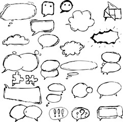 Fototapeta premium Dialogue boxes and balloons in different shapes.
