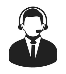 Male Costumer service icon.  Flat style vector EPS.