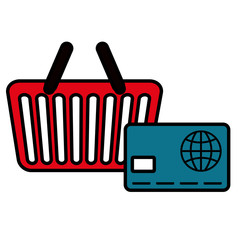 shopping basket with credit card