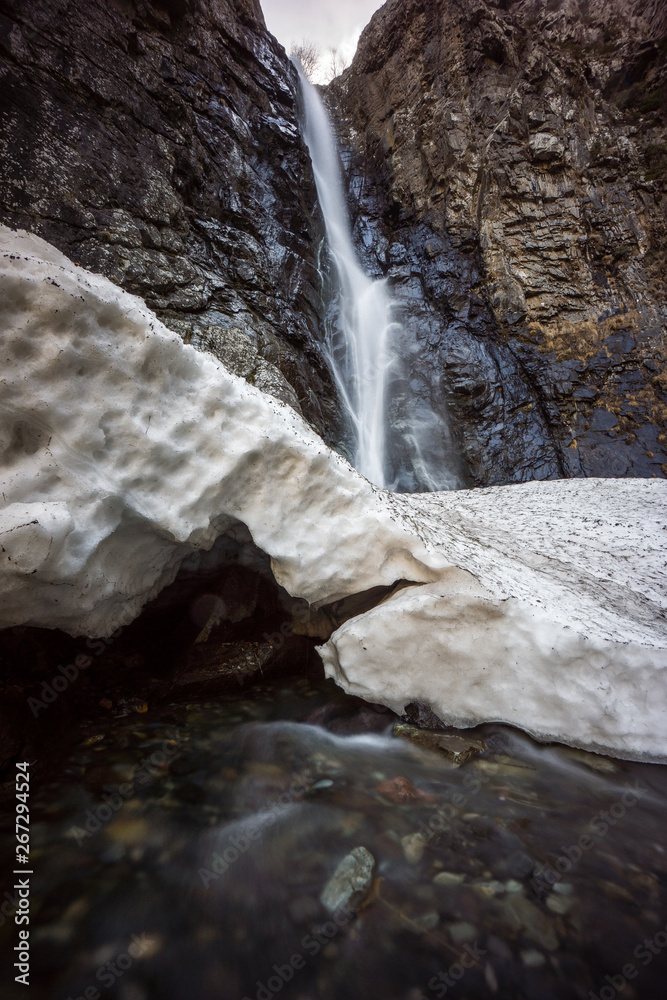 Poster gveleti waterfall in kazbegi national park