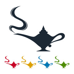 Magic lamp silhouettes with smokes