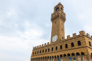 The Piazza della Signoria and the Palazzo Vecchio in Florence, Italy