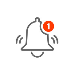 Notification Vector Icon of bell. Alarm alert message ring icon sign for notification