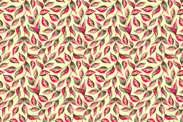 Art floral vector seamless pattern.