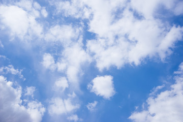 Photo of a beautiful blue sky with fluffy clouds