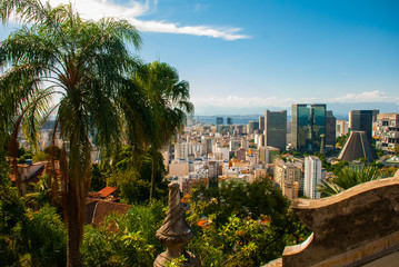Rio de Janeiro: Metropolitan cathedral in Rio de Janeiro, Brazil. Beautiful view of skyscrapers and houses from above.