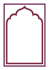 Indian frame on white background