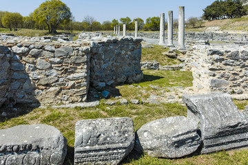 Ancient Ruins at archaeological site of Philippi, Eastern Macedonia and Thrace, Greece