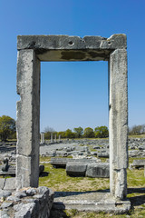 Ancient Entrance at archaeological site of Philippi, Eastern Macedonia and Thrace, Greece