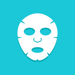Facial mask flat icon design. Face health care beauty. Cosmetic spa product for clean skin