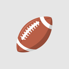 Rugby ball vector icon. Football american league logo isolated oval cartoon ball flat design © kolonko