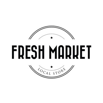 Fresh local market vector stamp