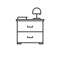 chest of drawers cupboard lamp icon, vector, eps10