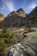 Fototapeta na wymiar caucasus hiking in spring