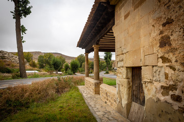 Fototapeta na wymiar Virgin of the Loreto Hermitage in Villarroya de los Pinares, province of Teruel, Aragon, Spain