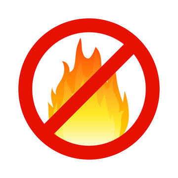 Fire flammable symbol, hazzard flame sign. Safety stop burn warning icon