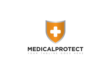 medical protection logo and icon vector illustration design template