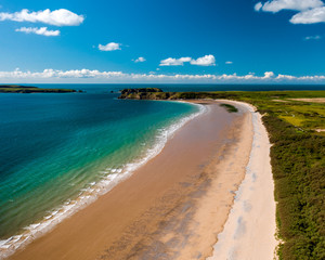 Aerial view of Tenby Bay South Beach South Wales United kingdom