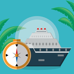 compass travel guide with cruise ship