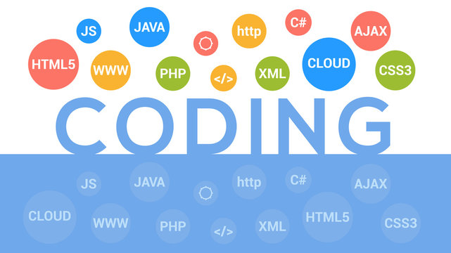 Programmer flat design graphic illustration. Computer geek programming software training website banner concept