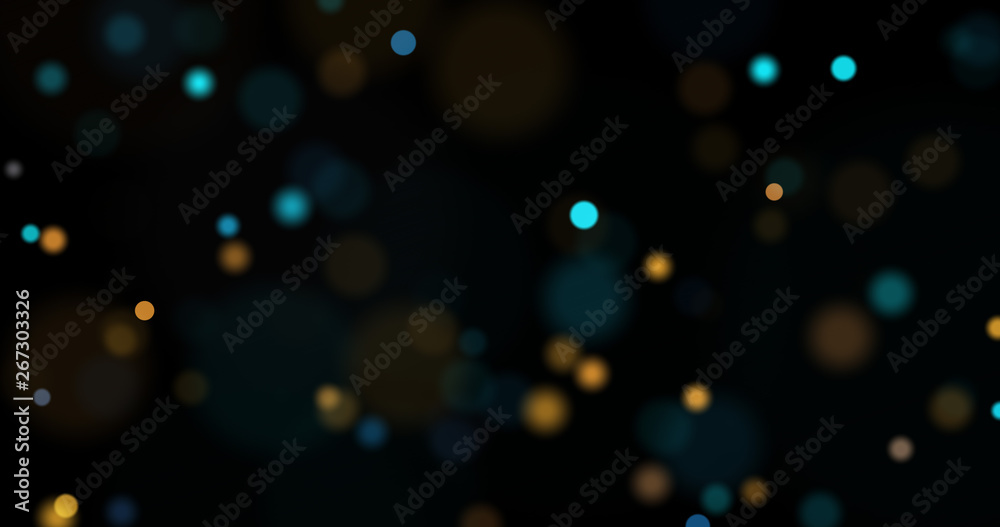 Poster dust particles. abstract background of particles. bokeh of lights on black background. 3d rendering