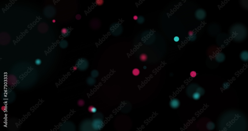 Poster dust particles. abstract background of particles. bokeh of lights on black background. 3d rendering