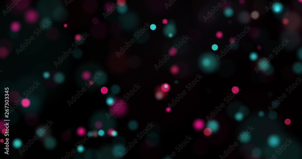 Poster dust particles. abstract background of particles. bokeh of lights on black background. 3d rendering