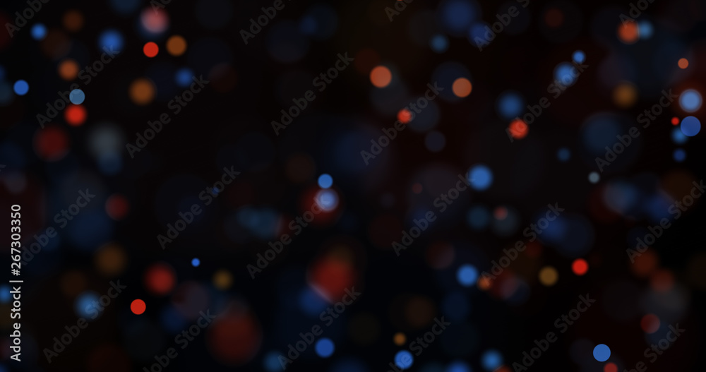 Poster dust particles. abstract background of particles. bokeh of lights on black background. 3d rendering