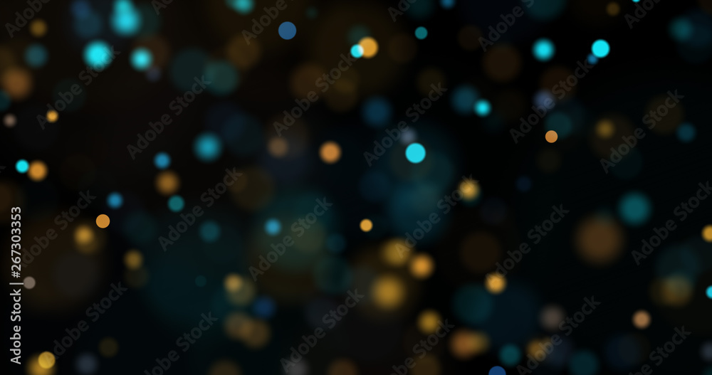 Poster dust particles. abstract background of particles. bokeh of lights on black background. 3d rendering